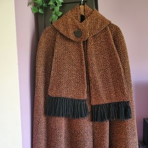 Vintage 50s/60s boucle cape, scarf, collar--handmade